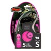 LAISSE RETRACTABLE NEON pour chiens avec SANGLE ROSE FLEXI - DOGFRENCHTOUCH