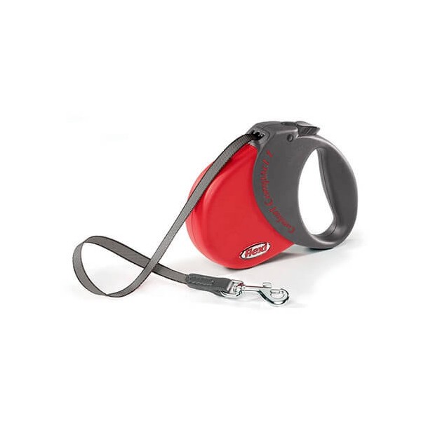 LAISSE RETRACTABLE pour chien COMFORT COMPACT avec sangle rouge FLEXI - DOGFRENCHTOUCH