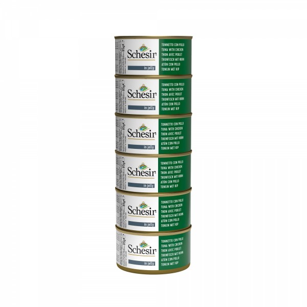 PATEE pour chat THON POULET en gelée 6x85g SCHESIR - DOGFRENCHTOUCH