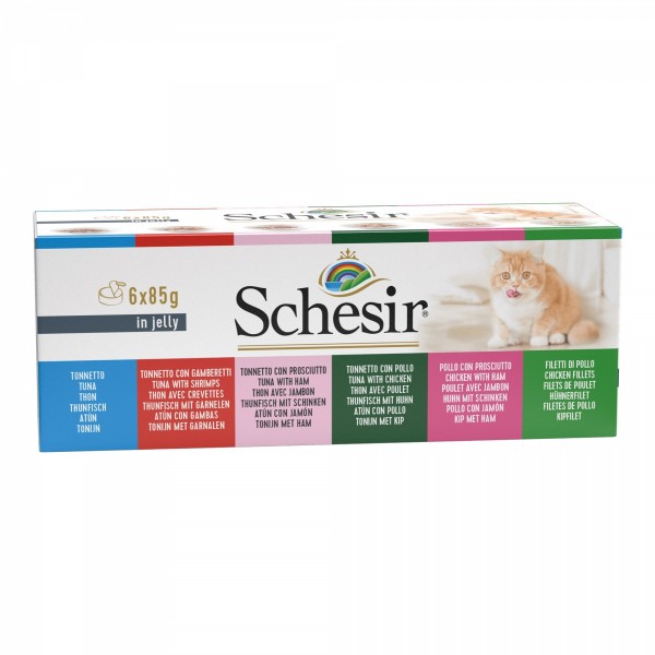 PATEE pour chat MULTI SAVEURS en gelée 6x85g SCHESIR - DOGFRENCHTOUCH