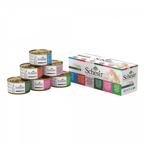 PATEE pour chat MULTI SAVEURS en gelée 6x85g SCHESIR - DOGFRENCHTOUCH