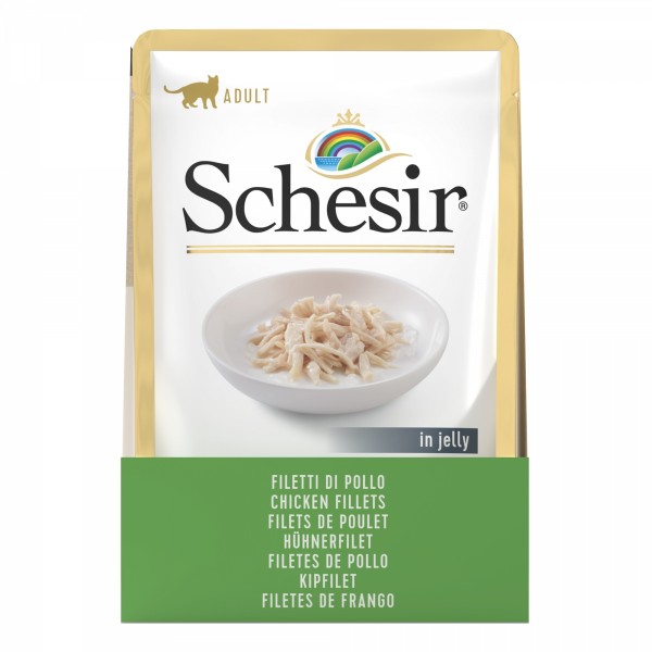 SACHETS PATEE pour chat POULET en gelée 20x85g SCHESIR - DOGFRENCHTOUCH