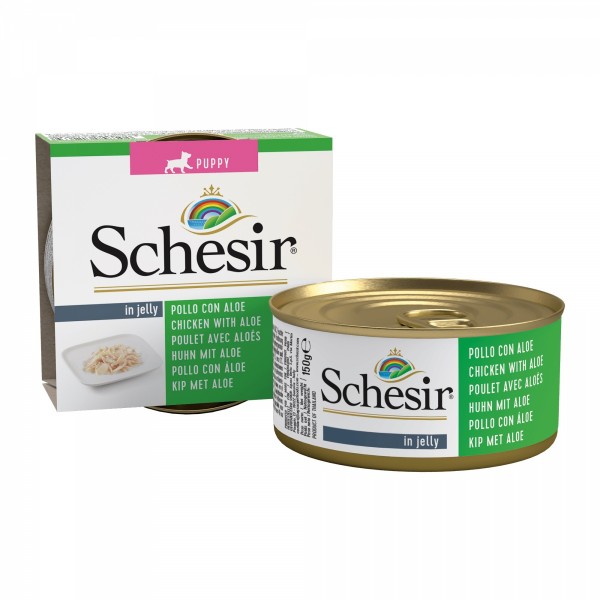 PATEE pour chiot POULET ALOES 10x150g SCHESIR - DOGFRENCHTOUCH