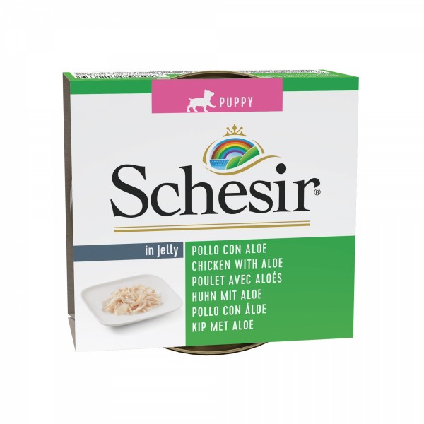 PATEE pour chiot POULET ALOES 10x150g SCHESIR - DOGFRENCHTOUCH