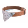 COLLIER BANDANA pour chien en cuir fantaisie cognac BLEU MIAMI SELLIER - DOGFRENCHTOUCH