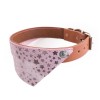 COLLIER BANDANA pour chien en cuir fantaisie cognac ROSE MIAMI SELLIER - DOGFRENCHTOUCH