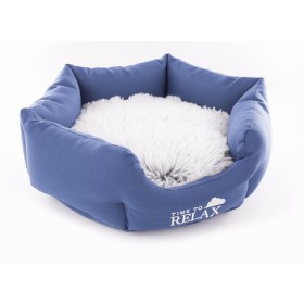 CORBEILLE RONDE FLUFFLY pour chien ou chat collection IGLOO bleu MARTIN SELLIER-DOGFRENCHTOUCH