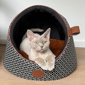 LOT DE 2 MAISONS CACHETTES pour chien et chat Collection AVENUE MONTAIGNE couleur marron MARTIN SELLIER-DOGFRENCHTOUCH