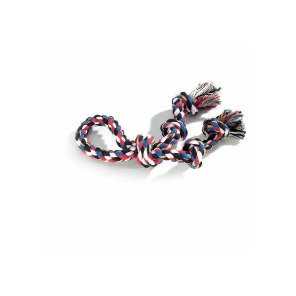JOUET pour chien CORDE à noeuds AVEC POIGNEE 43CM-DOGFRENCHTOUCH