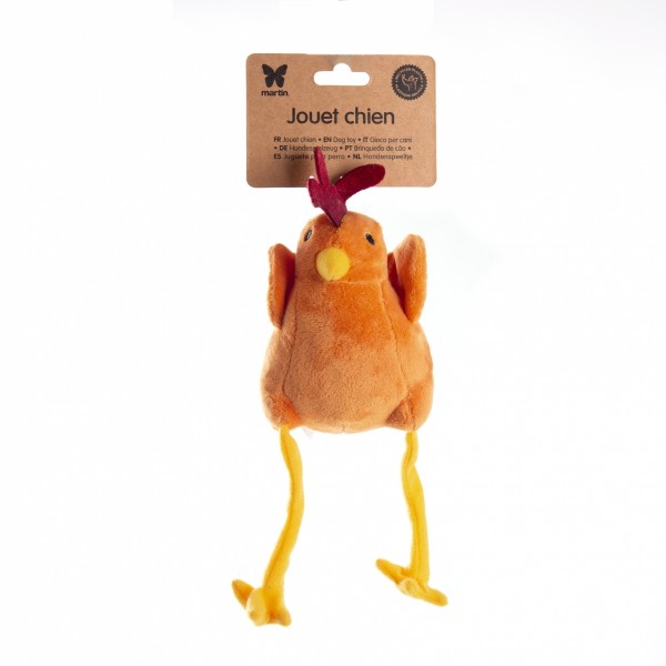 JOUET pour chien PELUCHE COQ ORANGE sonore MARTIN SELLIER-DOGFRENCHTOUCH