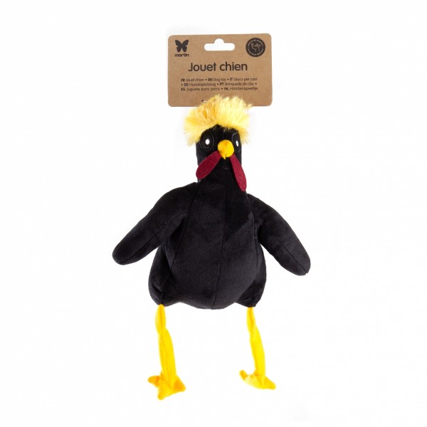JOUET pour chien PELUCHE COQ NOIR sonore MARTIN SELLIER-DOGFRENCHTOUCH