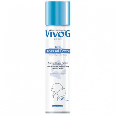 Spray Universal Powder pour chien et chat - shampoing sec et durcisseur de poils VIVOG