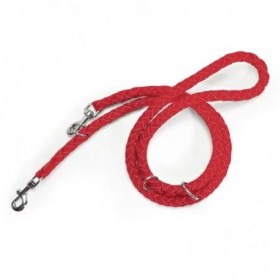 LAISSE MULTIPOSITIONS REFLECHISSANTE pour chien en nylon rond couleur rouge CAMON-DOGFRENCHTOUCH