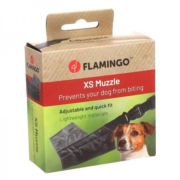 MUSELIERE pour chien en nylon noir TAILLE XS FLAMINGO-DOGFRENCHTOUCH