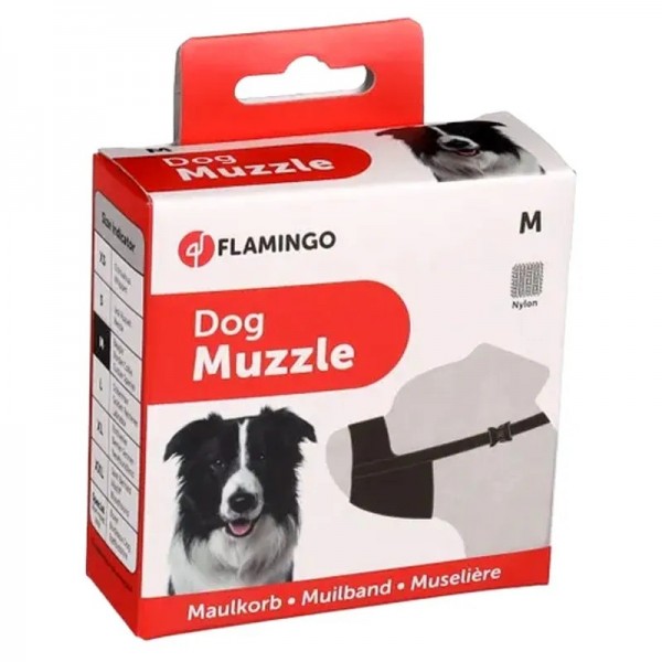 MUSELIERE pour chien en nylon noir TAILLE M FLAMINGO-DOGFRENCHTOUCH