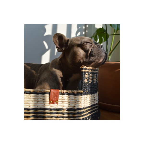 CORBEILLES TRESSEES pour chien et chat LOT DE 2 Collection BLACK & WHITE en papyrus MARTIN SELLIER-DOGFRENCHTOUCH