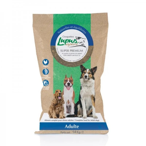 CROQUETTES pour chien ADULTE au poulet 14kg LUPUS EXPERT-DOGFRENCHTOUCH