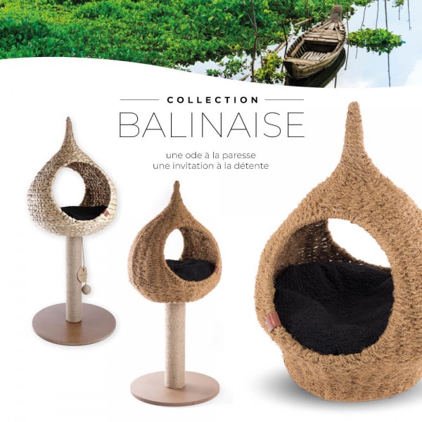 ARBRE A CHAT pour chat GOUTTE BALINAISE en Jacinthe d'eau MARTIN SELLIER-DOGFRENCHTOUCH