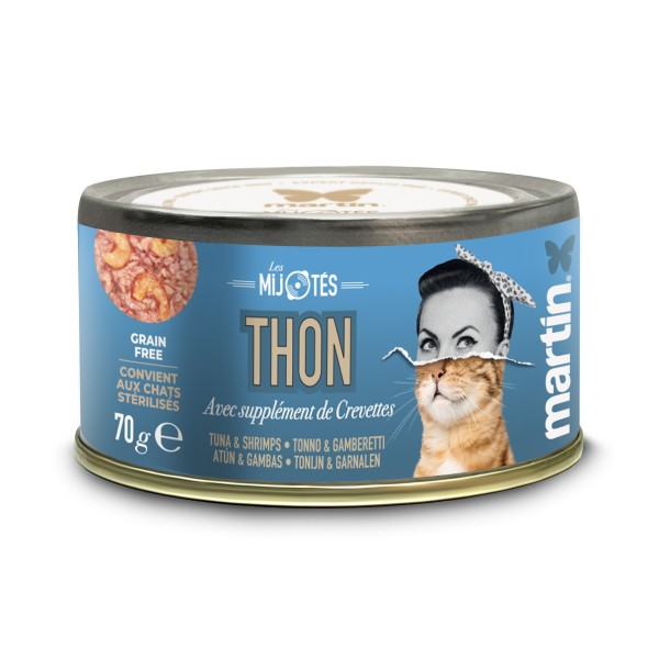 PATEE pour chat Mijotés de thon et crevettes 70g x12 MARTIN FOOD MARTIN SELLIER-DOGFRENCHTOUCH