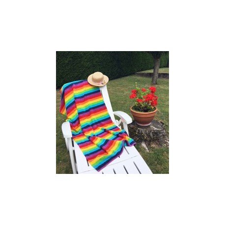 DRAP DE BAIN COULEUR ARC EN CIEL DOGFRENCHTOUCH