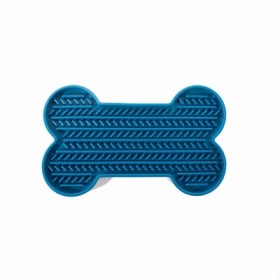 TAPIS DE LECHAGE pour chien forme os couleur bleu MARTIN SELLIER-DOGFRENCHTOUCH