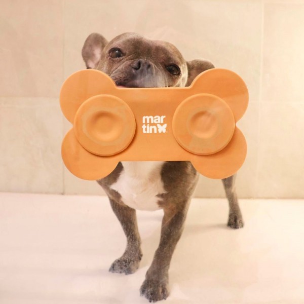 TAPIS DE LECHAGE pour chien forme os couleur jaune MARTIN SELLIER-DOGFRENCHTOUCH