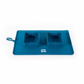 GAMELLE DOUBLE PLIABLE pour chien et chat couleur bleu MARTIN SELLIER