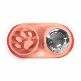 GAMELLE DOUBLE ANTI GLOUTON pour chien et chat couleur rose MARTIN SELLIER-DOGFRENCHTOUCH