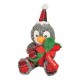 Peluches de Noël sonores 2 en 1, un pingouin et son os