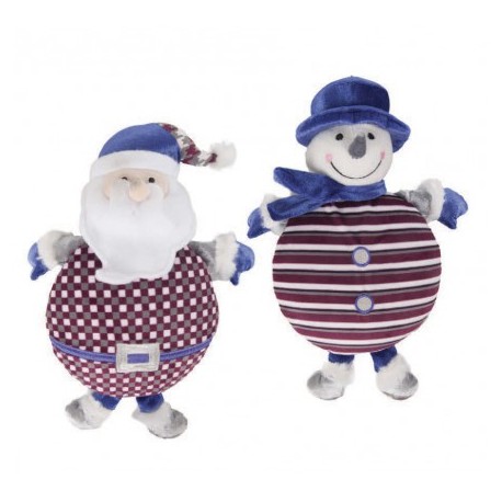 Lot de 2 peluches Père Noël et Bonhomme de neige Flamingo
