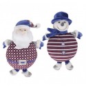 Lot de 2 peluches Père Noël et Bonhomme de neige Flamingo