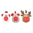 Lot de 3 peluches de Noël avec balle sonore pour chien FLAMINGO