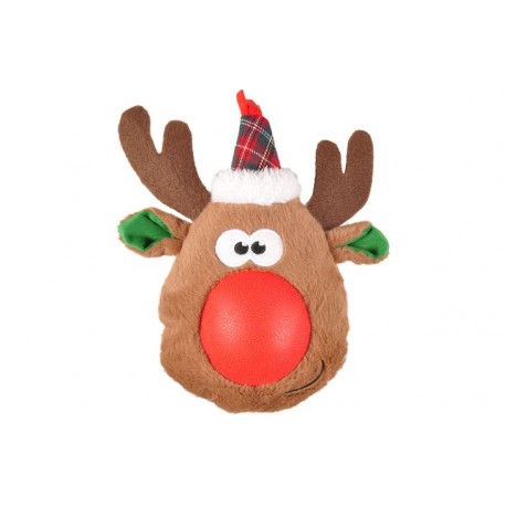 Lot de 3 peluches de Noël avec balle sonore pour chien FLAMINGO