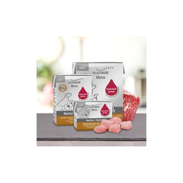 PATEE pour chien LOT DE 12 MENU au porc ibérique et dinde PLATINUM-DOGFRENCHTOUCH