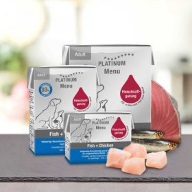 PATEE pour chien LOT DE 12 MENU au poisson et poulet PLATINUM-DOGFRENCHTOUCH