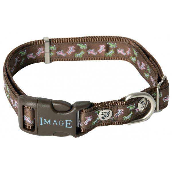 COLLIER pour chien BAYADERE motif chien marron IMAGE-DOGFRENCHTOUCH