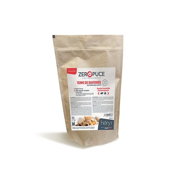 RECHARGE TERRE DE DIATOMEE contre insectes 500g ZERO PUCE HERY-DOGFRENCHTOUCH