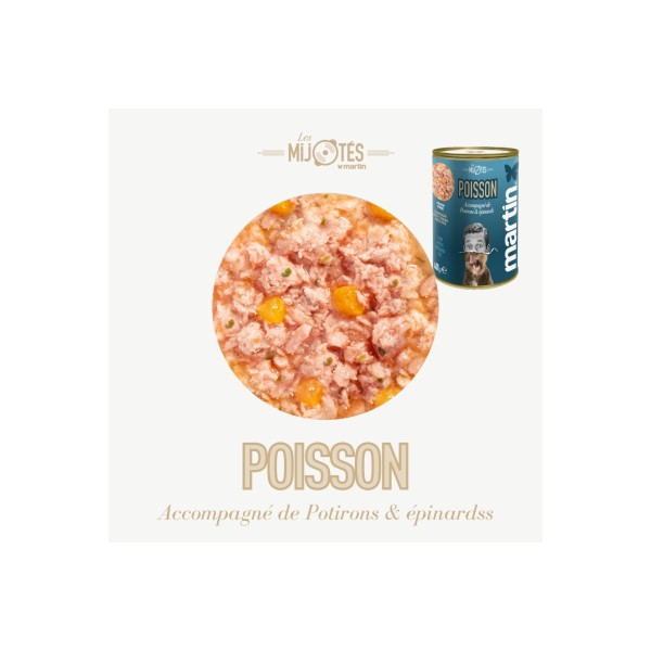 PATEE pour chien Mijotés de poisson 150g x12 MARTIN FOOD MARTIN SELLIER-DOGFRENCHTOUCH