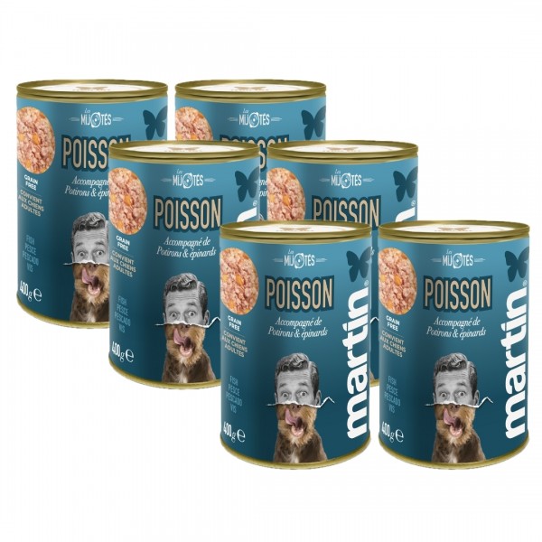 PATEE pour chien Mijotés de poisson 400g x6 MARTIN FOOD MARTIN SELLIER-DOGFRENCHTOUCH