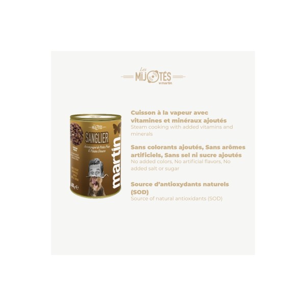 PATEE pour chien Mijotés de sanglier 150g x12 MARTIN FOOD MARTIN SELLIER-DOGFRENCHTOUCH
