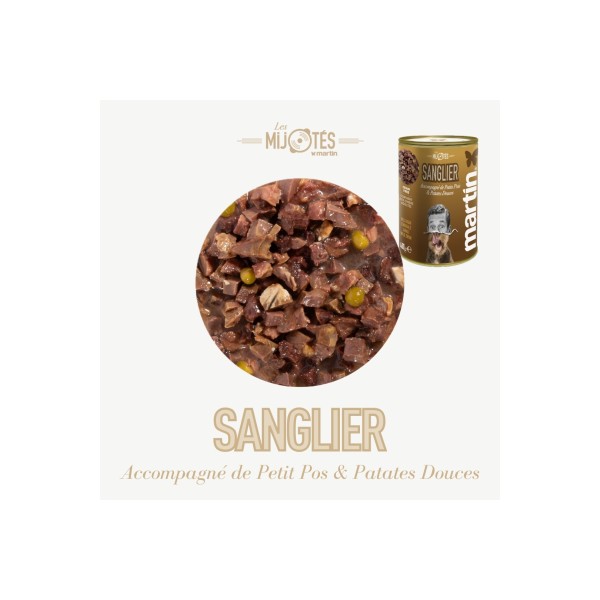 PATEE pour chien Mijotés de sanglier 400g x6 MARTIN FOOD MARTIN SELLIER-DOGFRENCHTOUCH