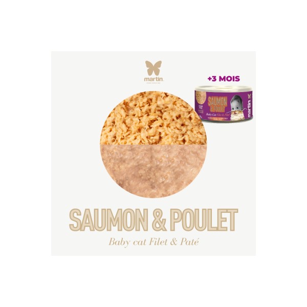 FILET PATE pour chaton au saumon et poulet 70gx12 MARTIN FOOD MARTIN SELLIER-DOGFRENCHTOUCH