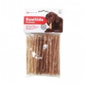 Friandises pour chien Bâtonnets torsadés emballés en peau de buffle FLAMINGO