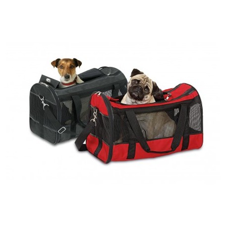 SAC DE TRANSPORT pour chien ou chat en TOILE SOUPLE CORK rouge KARLIE-DOGFRENCHTOUCH