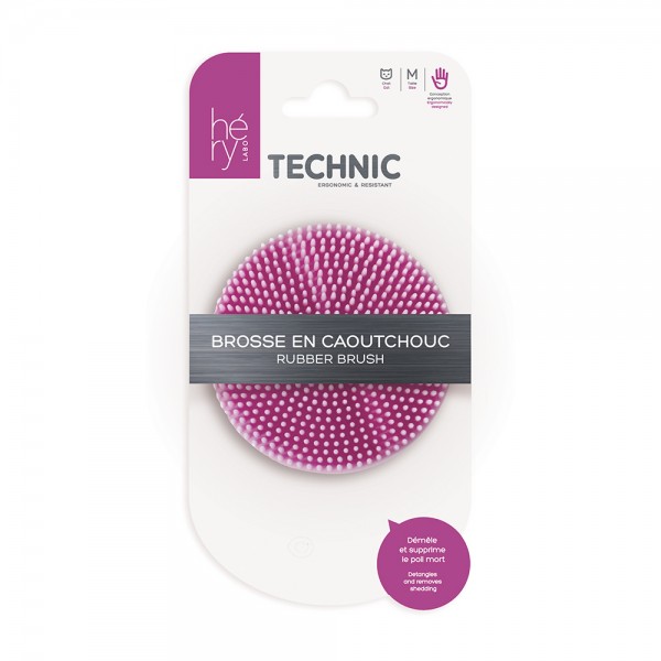 BROSSE CAOUTCHOUC pour chat TECHNIC HERY-DOGFRENCHTOUCH