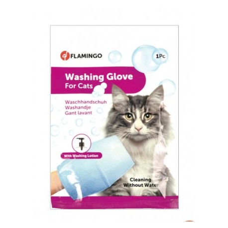 Gant de lavage sans eau pour chats FLAMINGO