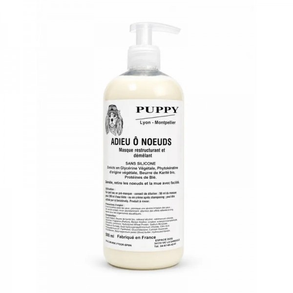 MASQUE RESTRUCTURANT pour chien ADIEU O NOEUDS PUPPY-DOGFRENCHTOUCH