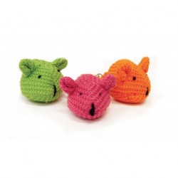 Jouet pour chat souris laine avec grelot FLAMINGO