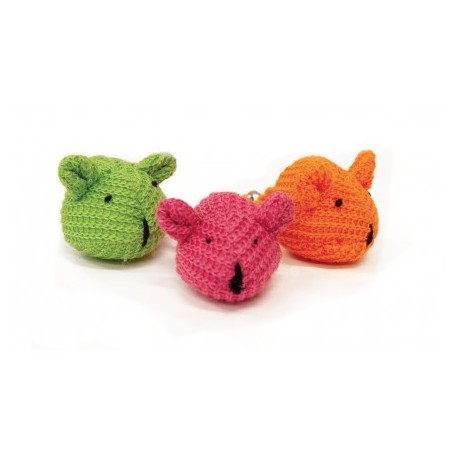 Jouet pour chat souris laine avec grelot Flamingo