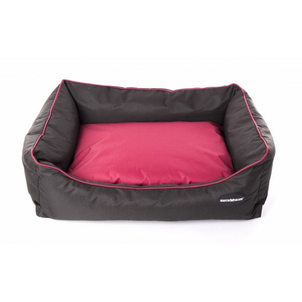 CORBEILLE pour chien ou chat Collection WATERPROOF couleur noir/cerise MARTIN SELLIER-DOGFRENCHTOUCH
